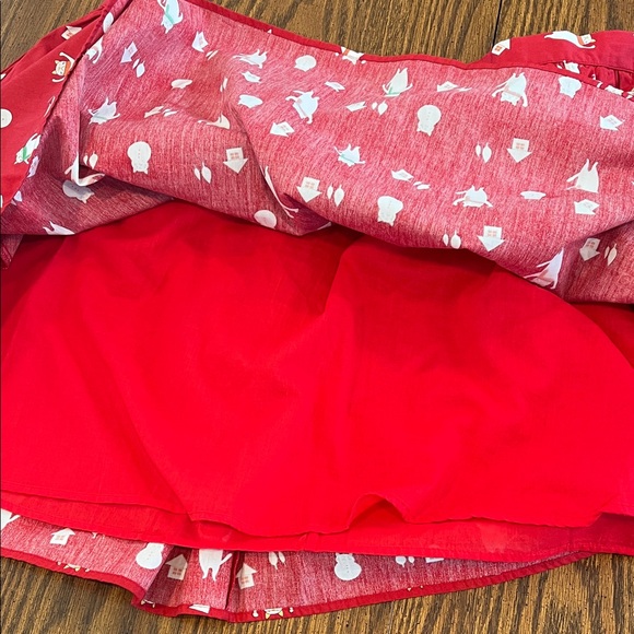 ModCloth Holiday Christmas Mini Cotton Skirt in Red Cats. 2X pockets - Picture 7 of 9